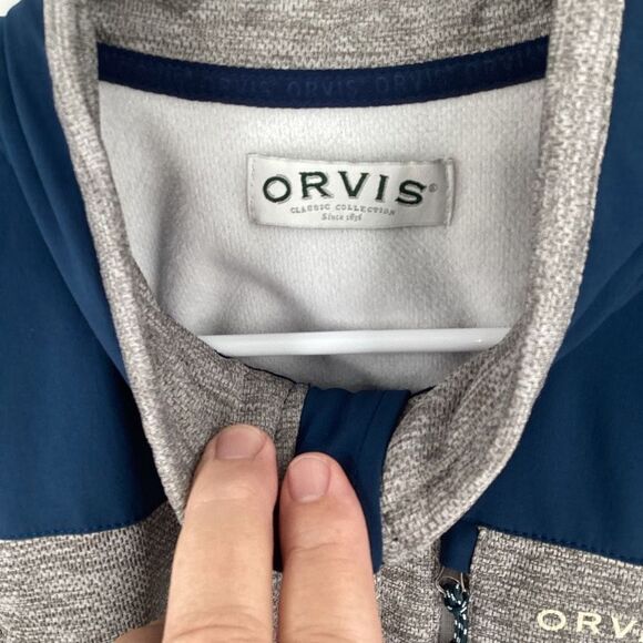 Mens Orvis Bonded Mesh Hybrid 1/4 zip pullover Gray/navy XL‎ - Picture 3 of 8